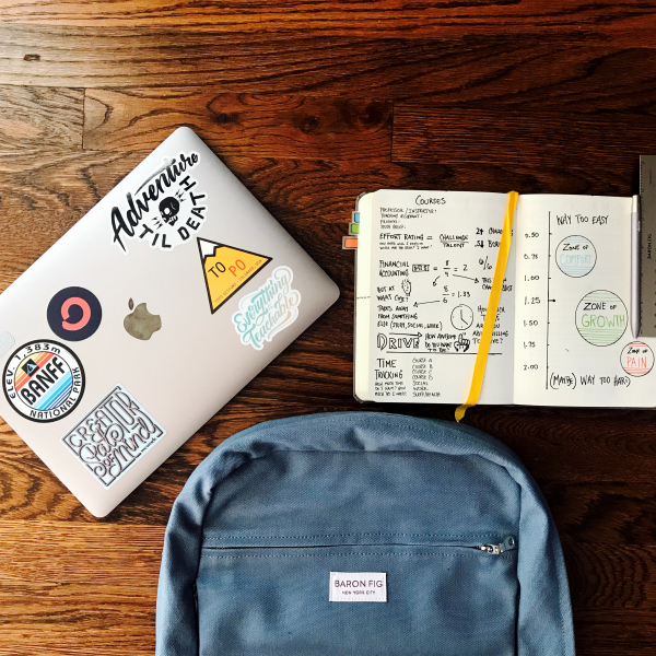 Backpack and laptop