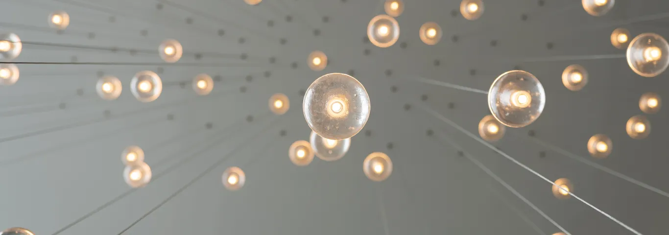 floating light bulbs