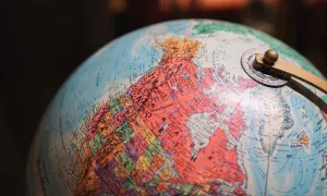 image of globe focused on north america
