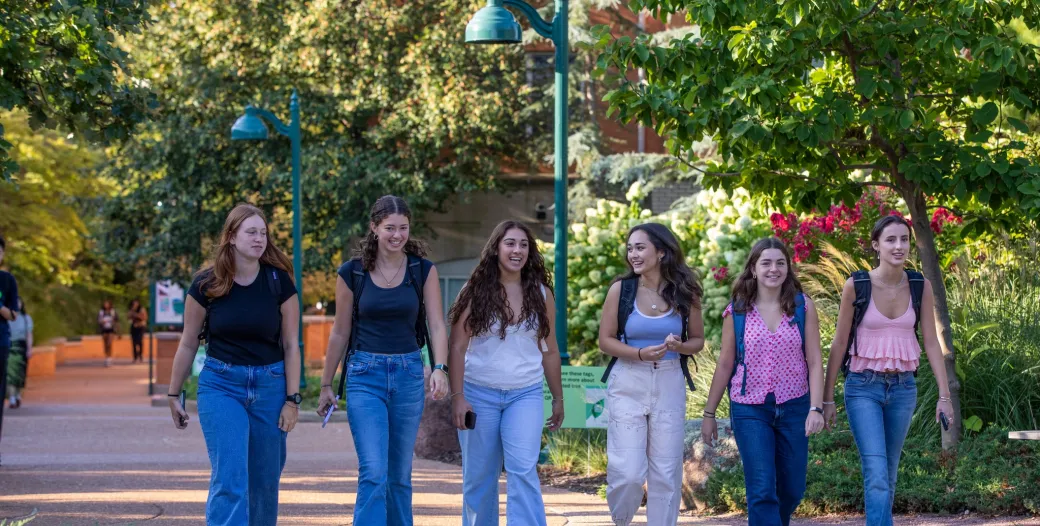 group of students walking to class