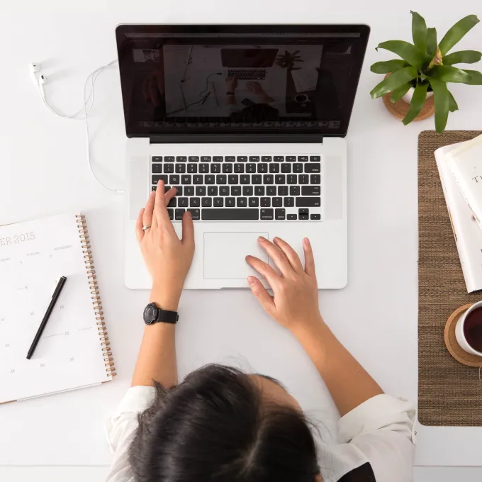 Laptop sitting on desk